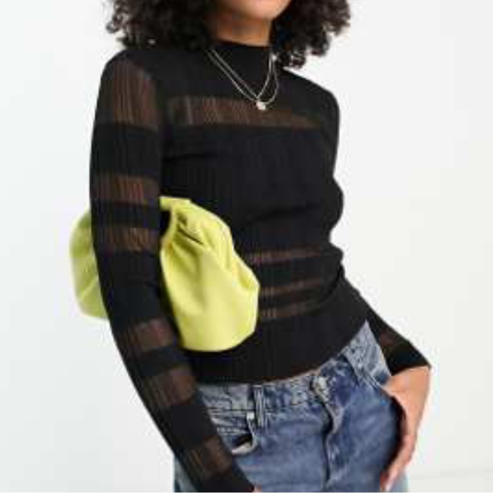 ASOS Sheer Panel Long Sleeve Top